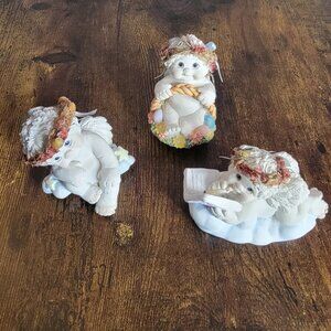 3 Vintage Dreamsicles Easter & DIARY Themed Figurines, Signed by Kristin